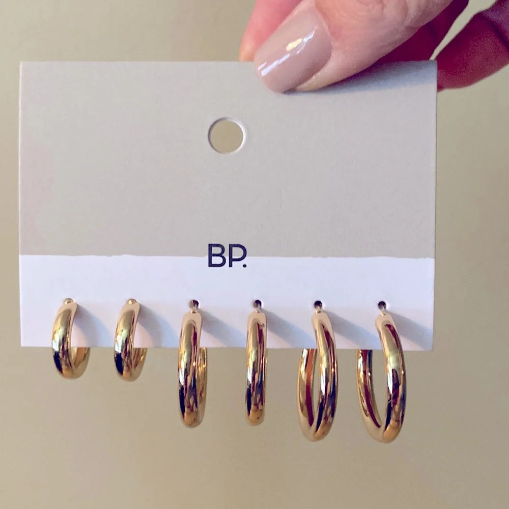 BP Gold hoops - New - Picture 1 of 2